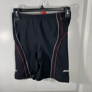 Zoot Black Cycling Shorts with Red and White Trim Medium CB-90